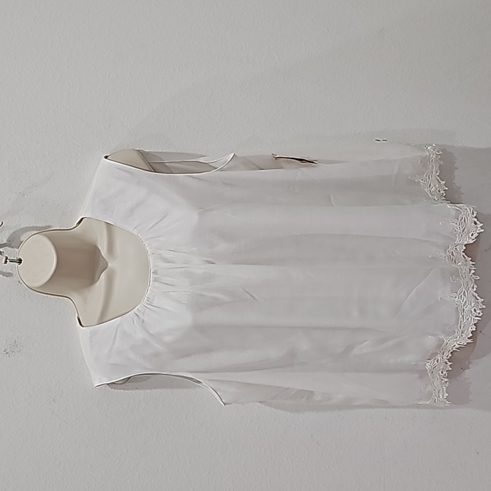 Coldwater Creek Ivory Lace trimmed Sleeveless Blouse Size XL NWT
